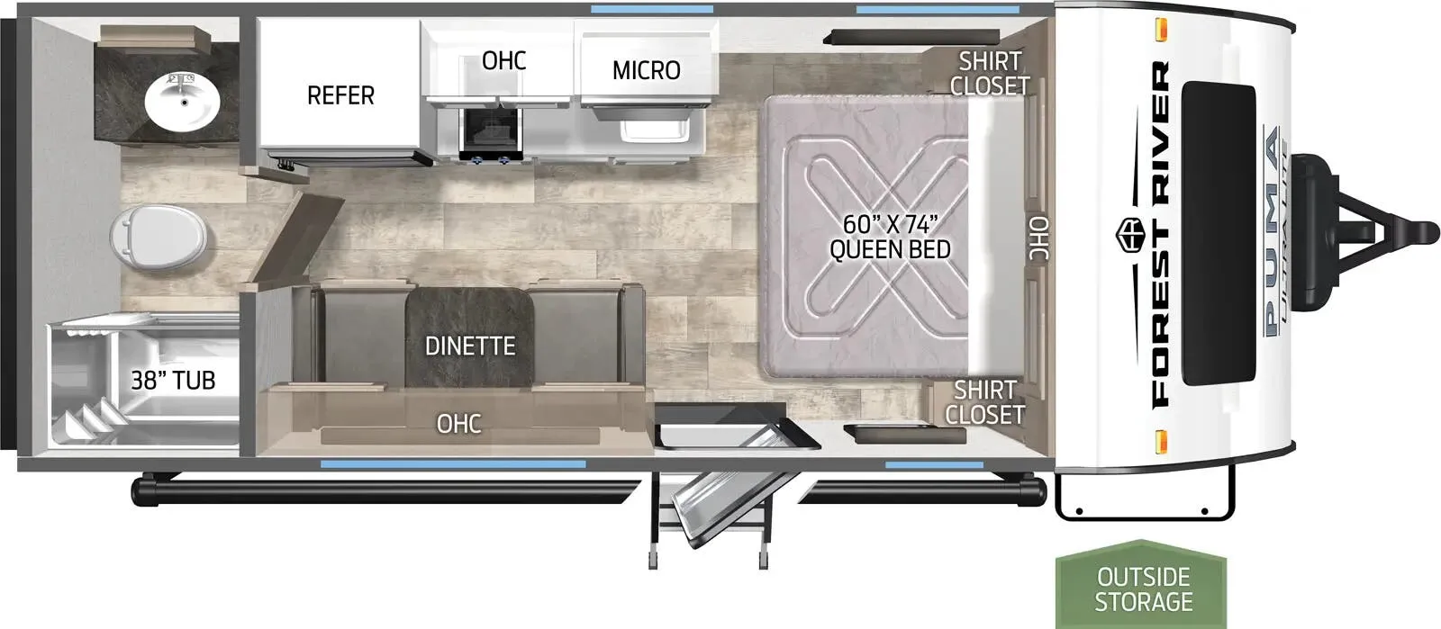 Palomino Puma Ultra Lite 16QBX floor plan