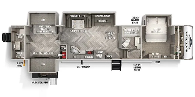 2021 Forest River Salem Hemisphere 356QB - Floor plan