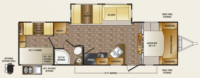 CrossRoads Sunset Trail Super Lite ST290QB floor plan