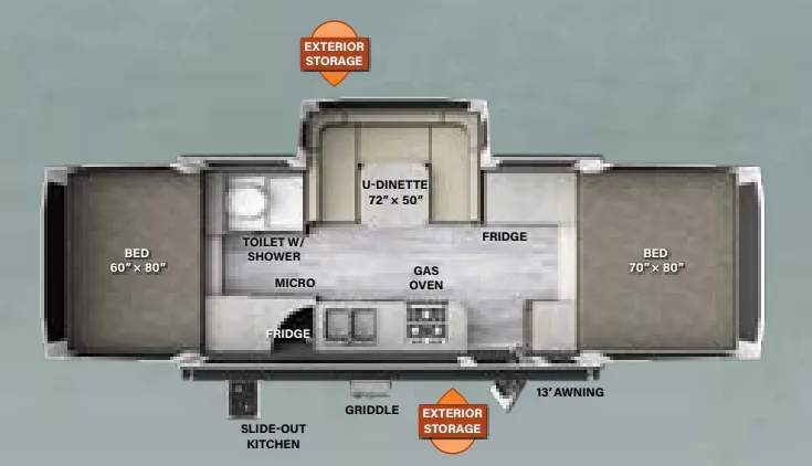 Forest River Flagstaff High Wall HW27KS floor plan