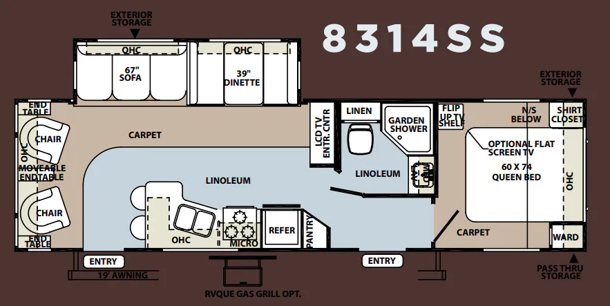 Forest River Rockwood Signature Ultra Lite 8314SS floor plan