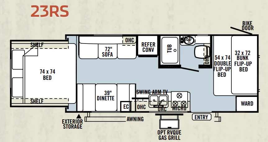 Forest River Rockwood Roo 23RS floor plan