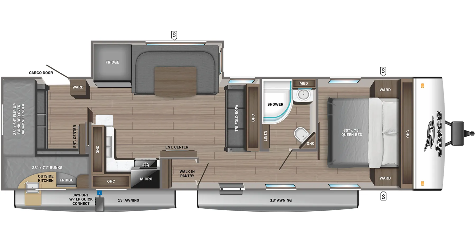 2023 Jayco Jay Feather 30QB - Floor plan