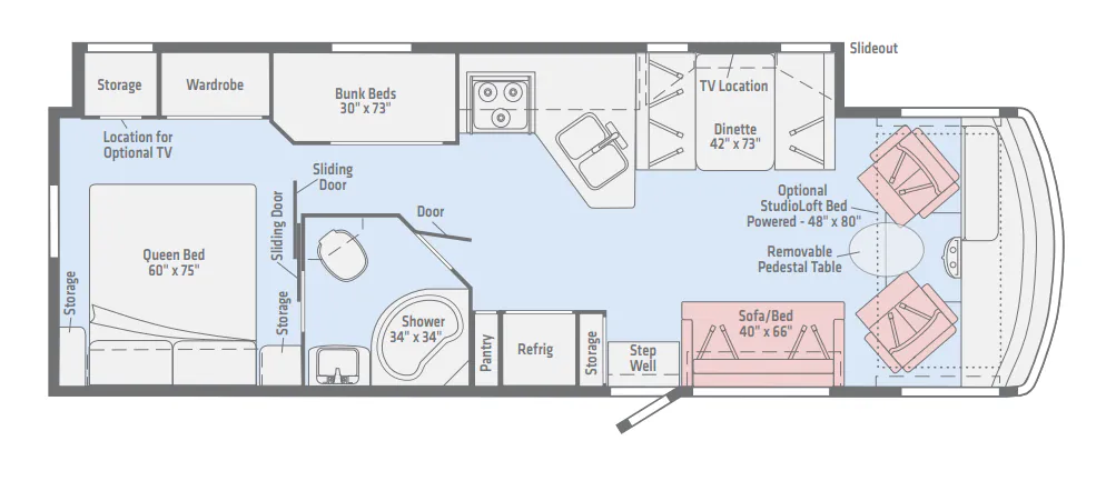 Winnebago Sunstar 31BE floor plan