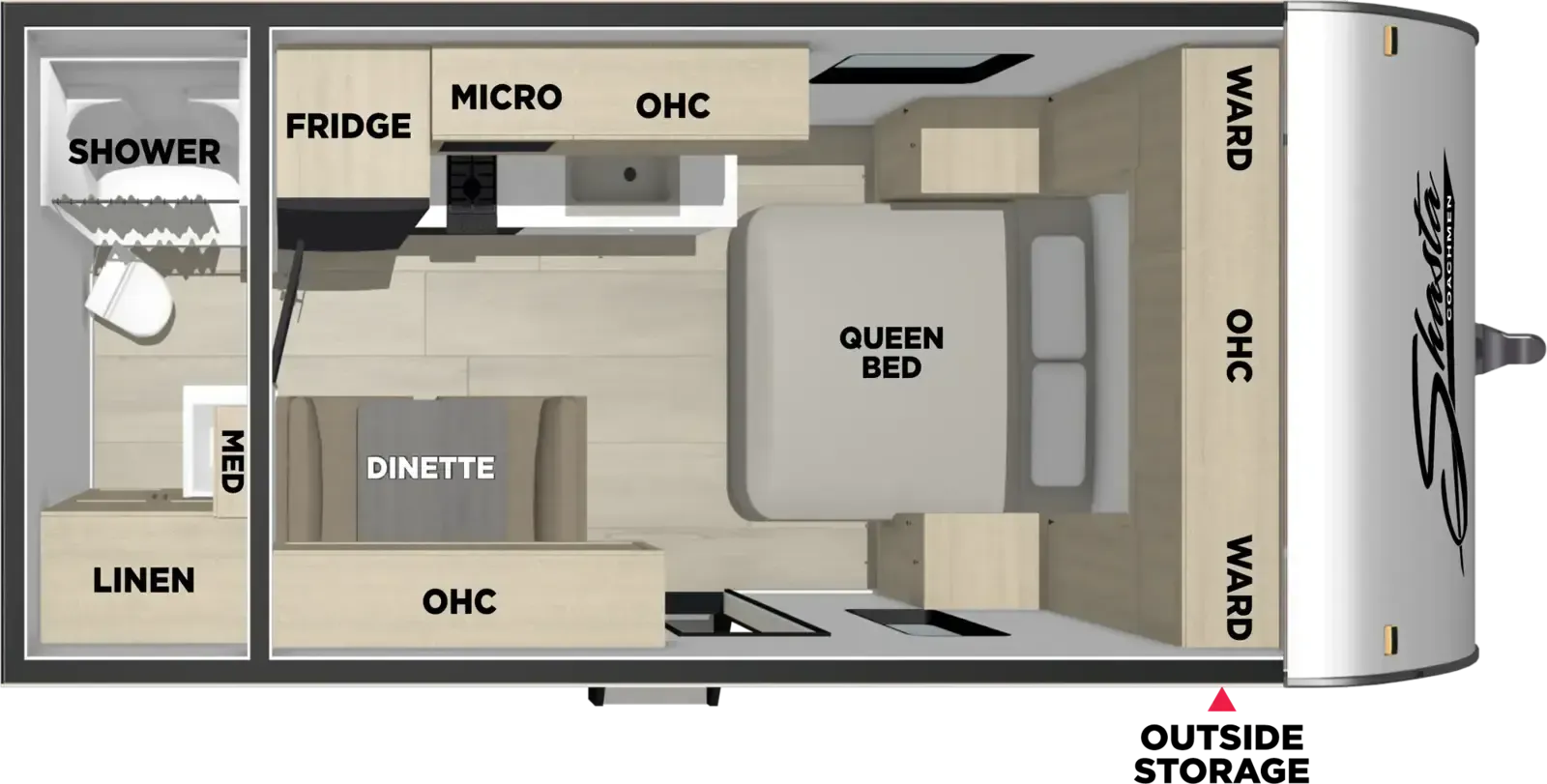 Coachmen Shasta Compact 18FQ floor plan