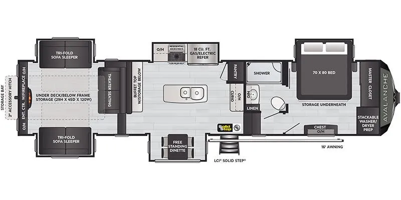 Keystone Avalanche 375RD floor plan