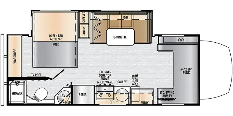 East to West Entrada M-Class 24FM floor plan