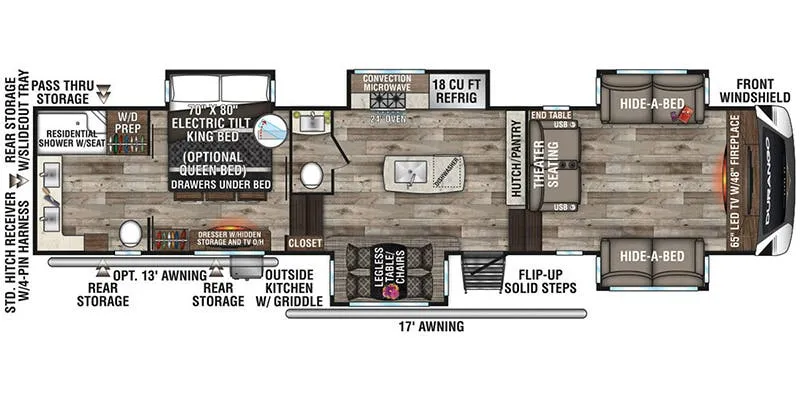 K-Z Durango Gold G386FLF floor plan