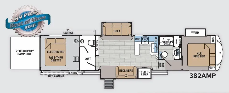 Forest River XLR Thunderbolt 382AMP floor plan