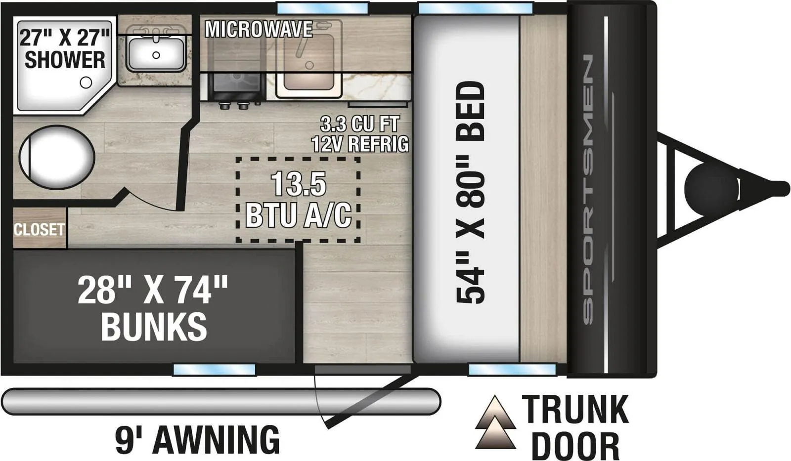 K-Z Sportsmen Classic 130BH floor plan