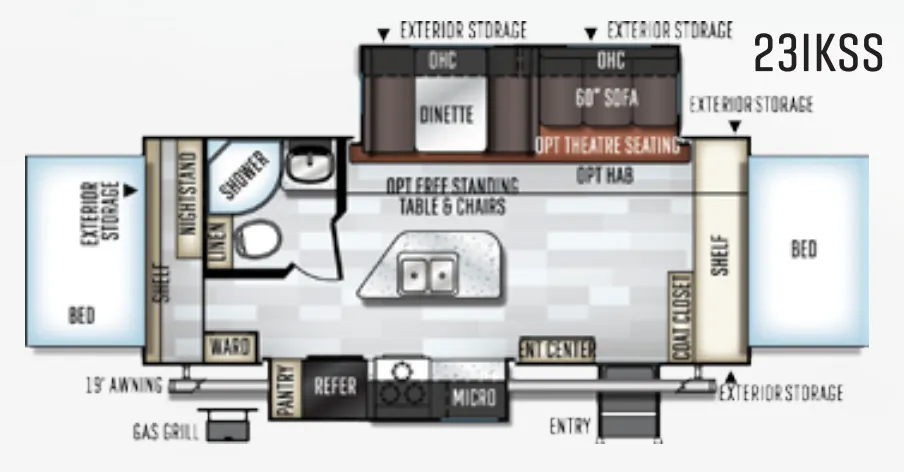 Forest River Rockwood Roo 23IKSS floor plan