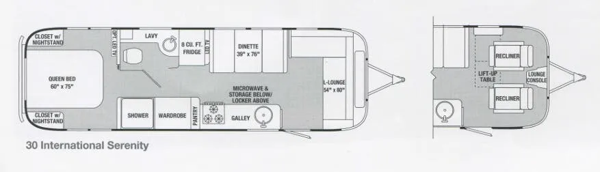 Airstream International Serenity 30 floor plan