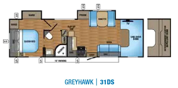 Jayco Greyhawk 31DS floor plan