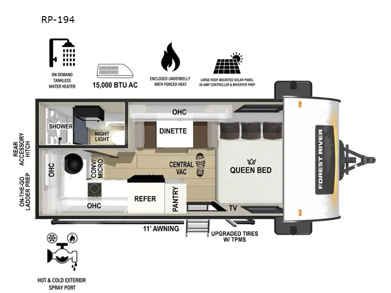 2026 Forest River R-Pod RPT194 - Floor plan