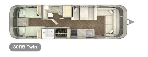 Airstream International 30RB Twin floor plan