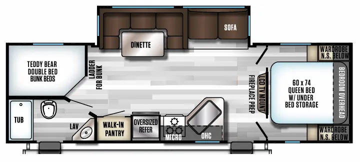 Forest River Cherokee Alpha Wolf 26DBH-L floor plan