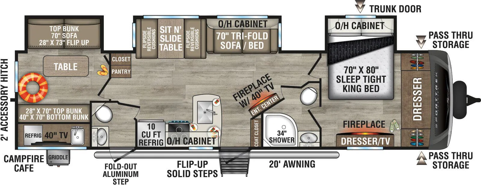 Venture RV SportTrek Touring Edition STT343VBH floor plan