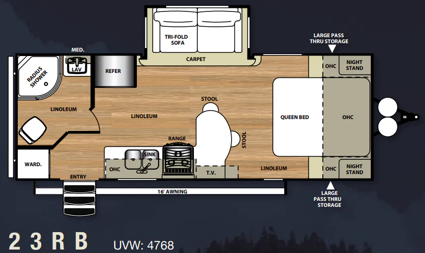 Forest River Salem Hemisphere Hyper-Lyte 23RB floor plan