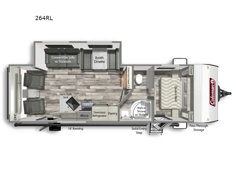 2024 Dutchmen Coleman Lantern  264RL - Floor plan