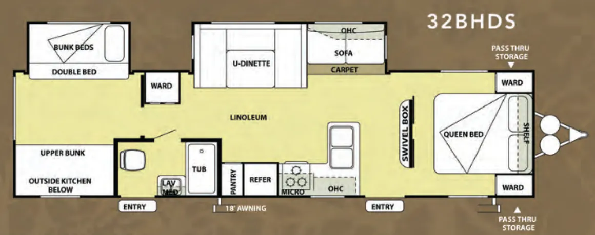 Forest River Salem 32BHDS floor plan