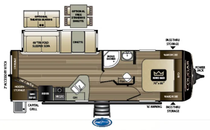 2019 Keystone Cougar Half-Ton 27RESWE floor plan