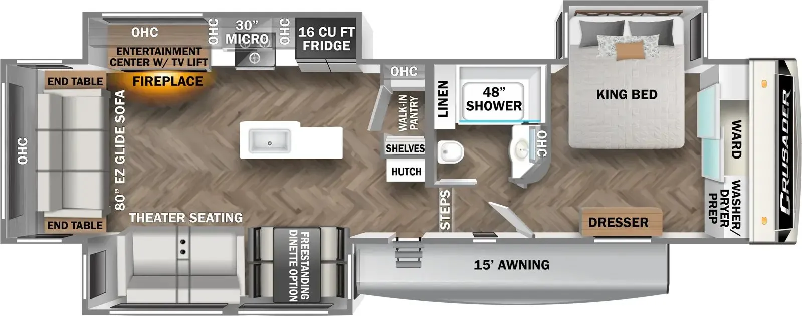 Prime Time Crusader 335RLP floor plan