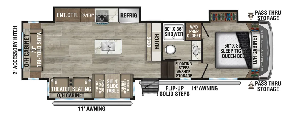 2026 VENTURE RV SPORTTREK 303VIK floor plan