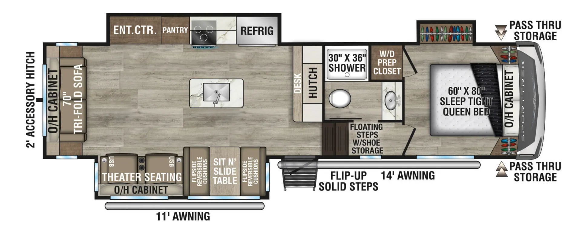 2026 VENTURE RV SPORTTREK 303VIK - Floor plan