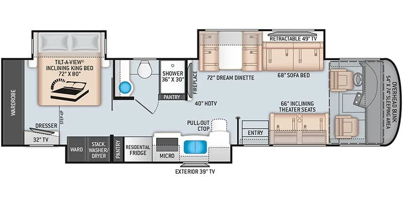 2022 Thor Motor Coach Palazzo 37.4 - Floor plan