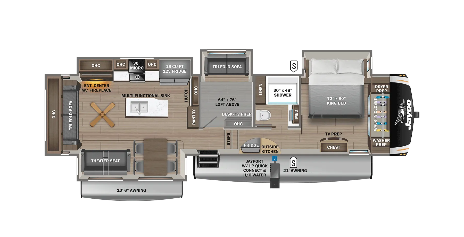 Jayco Eagle Fifth Wheels 355MBQS - Redesigned floor plan