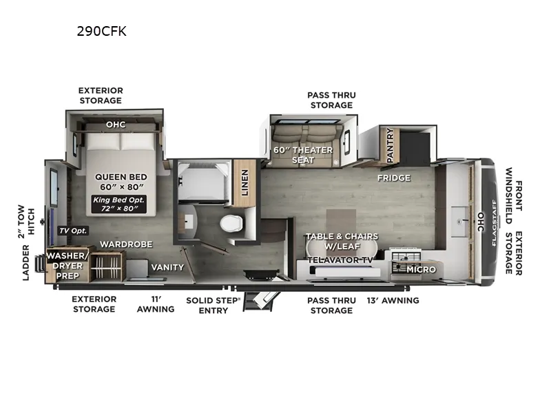 2026 Forest River Flagstaff Classic 290CFK floor plan