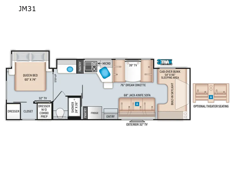 2022 Thor Motor Coach Quantum JM31 - Floor plan