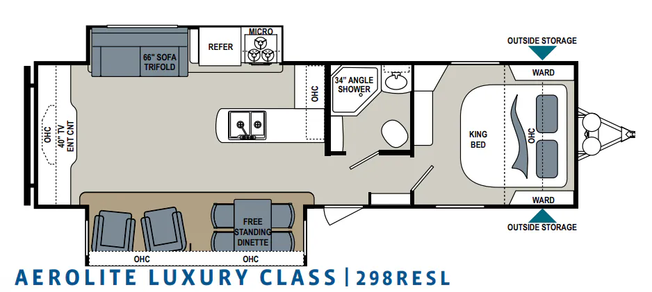Dutchmen Aerolite Luxury 298RESL floor plan