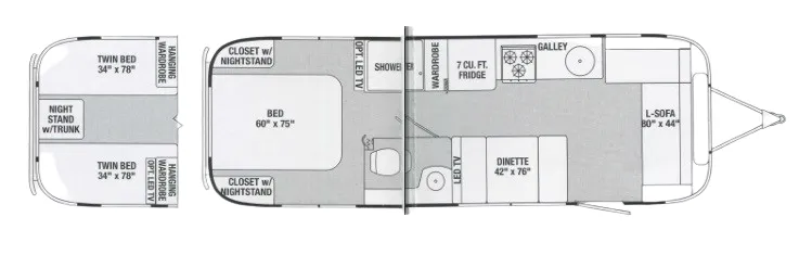 Airstream Flying Cloud 28 floor plan
