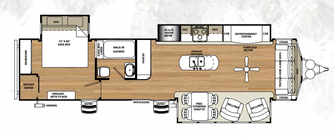 Forest River Sierra Destination 401FLX floor plan