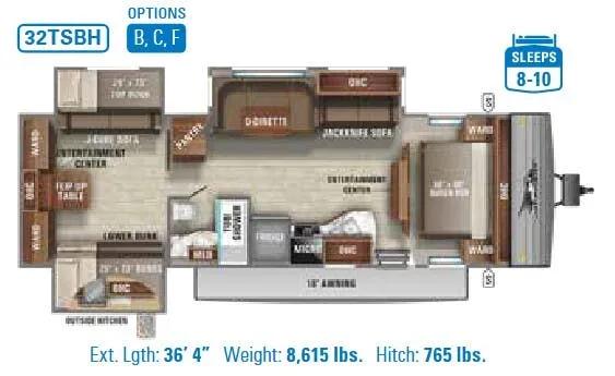 Jayco Jay Flight 32TSBH floor plan
