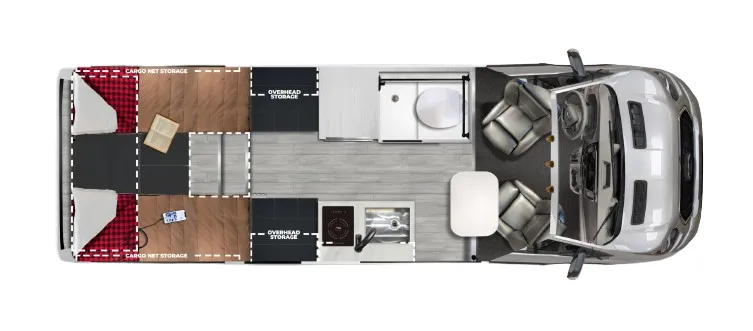 Pleasure-Way Ontour 2.2 RB 22 RB TWIN BED floor plan