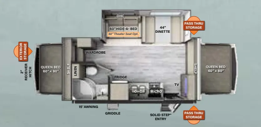 Forest River Rockwood Roo 21SS floor plan