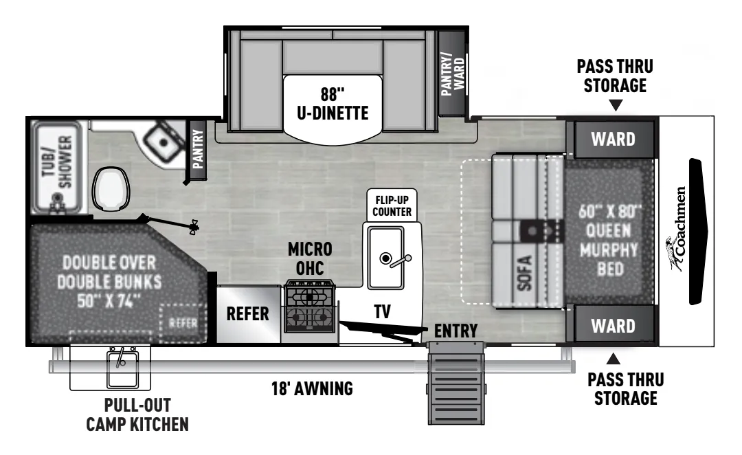 Coachmen Freedom Express Ultra Lite 238BHS floor plan