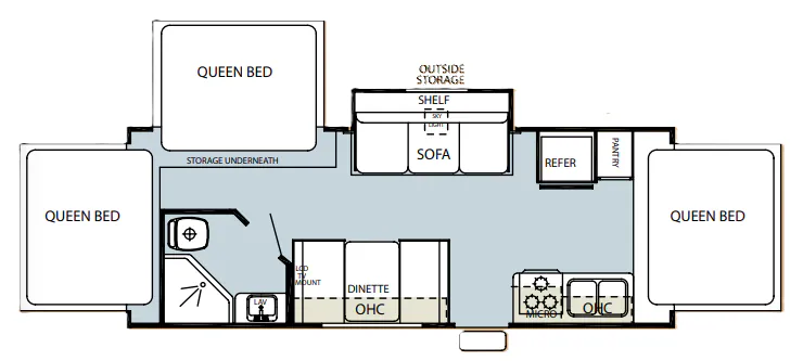Forest River Cherokee Grey Wolf T21 Hybrid floor plan