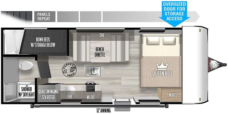 Forest River Wildwood FSX 177BH floor plan