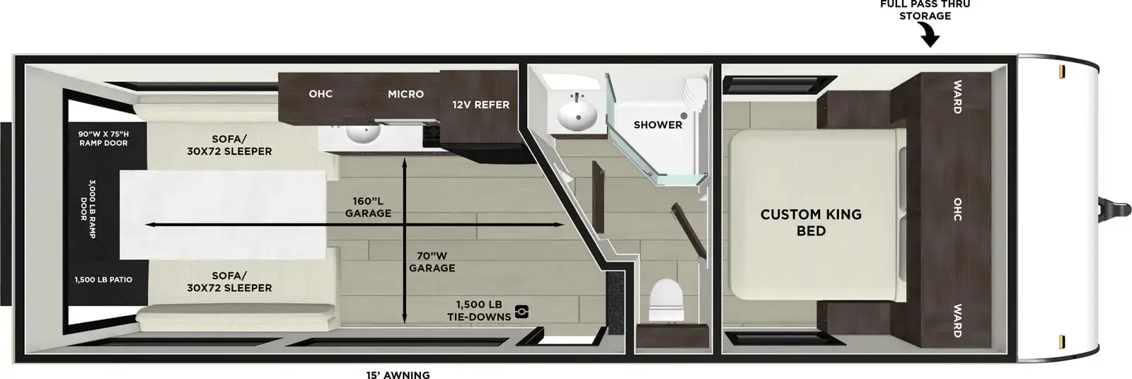 Forest River Wildwood FSX Max Series 260RTK PLATINUM floor plan