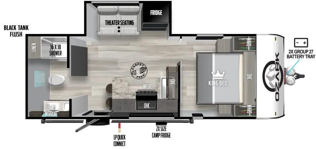 Forest River Ozark 2430RBK floor plan