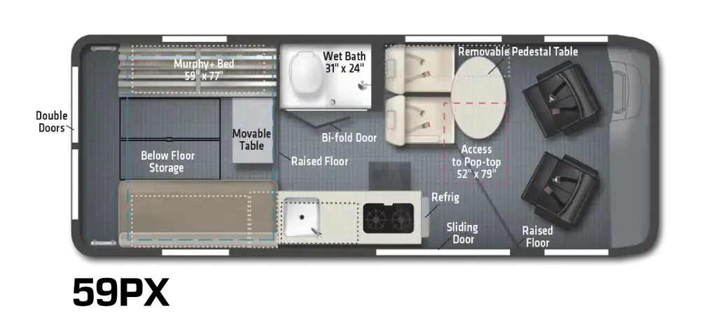 2022 Winnebago Solis 59PX floor plan