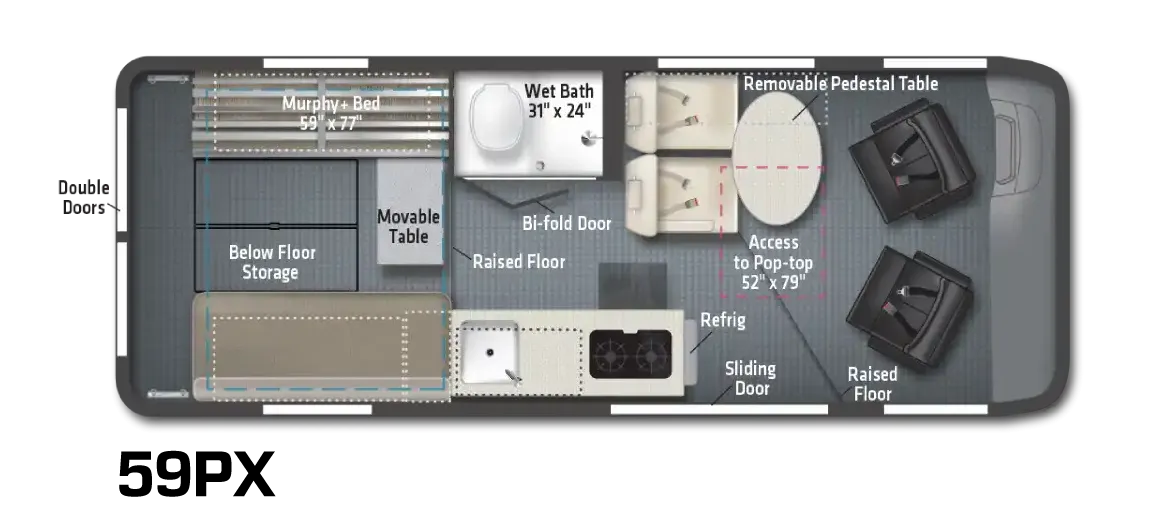 2022 Winnebago Solis 59PX - Floor plan