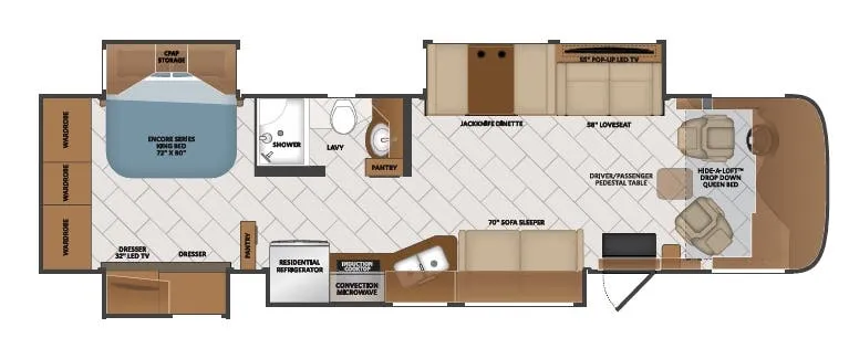 Fleetwood Pace Arrow 35QS floor plan