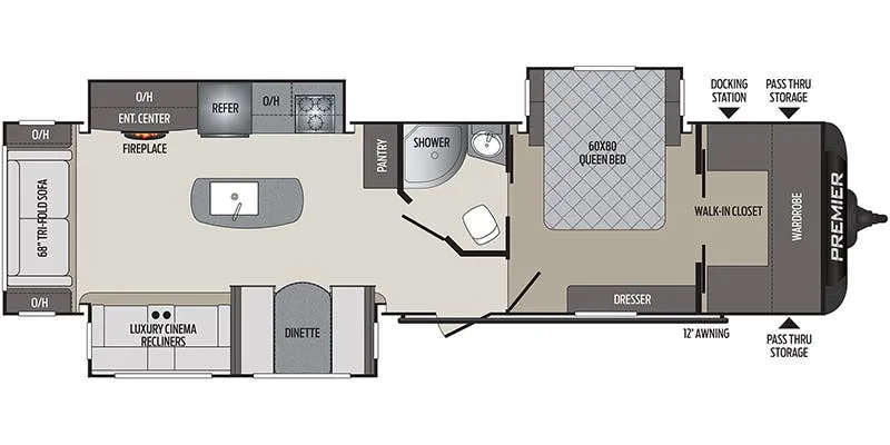 2019 Keystone BULLET PREMIER 34RIPR floor plan
