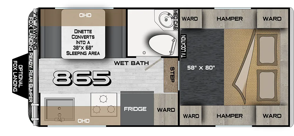 2026 Northwood Arctic Fox 865 floor plan