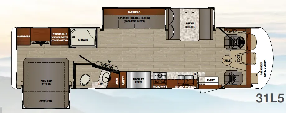 Forest River Georgetown 5 Series GT5 31L5 floor plan