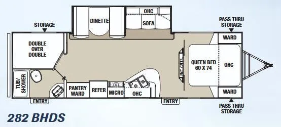 Coachmen Freedom Express Liberty Edition 282 BHDS floor plan